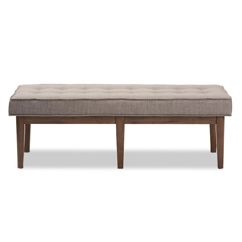 Panca capitonné Mid-Century – Beige / Grigio / Antracite, 1 posto