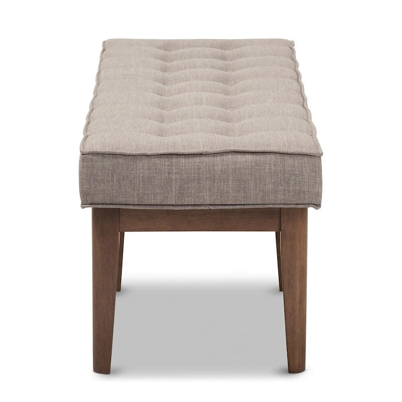 Panca capitonné Mid-Century – Beige / Grigio / Antracite, 1 posto
