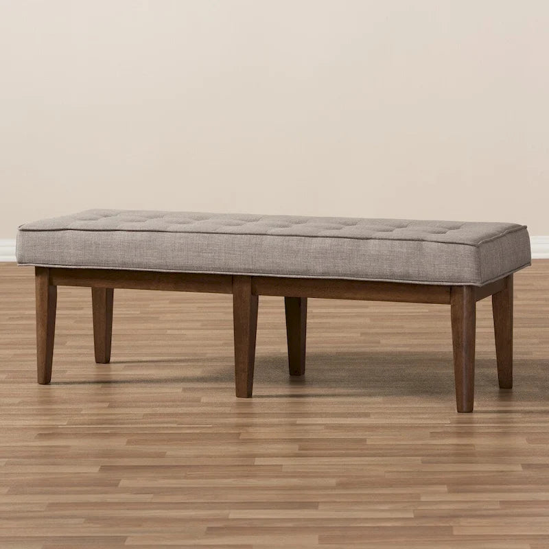 Panca capitonné Mid-Century – Beige / Grigio / Antracite, 1 posto