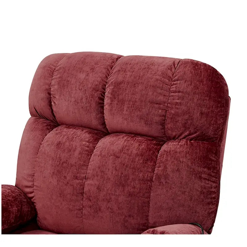 Poltrona reclinabile a poltrone con sollevamento elettrico in ciniglia blu/rosa/rossa, con funzione di riscaldamento e massaggio, singola