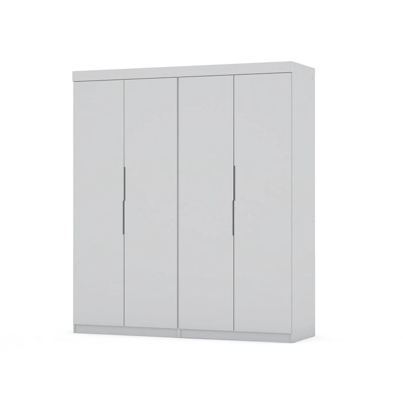 Armadio autoportante a 2 sezioni con 4 cassetti (2 persone) marrone/blu notte/bianco