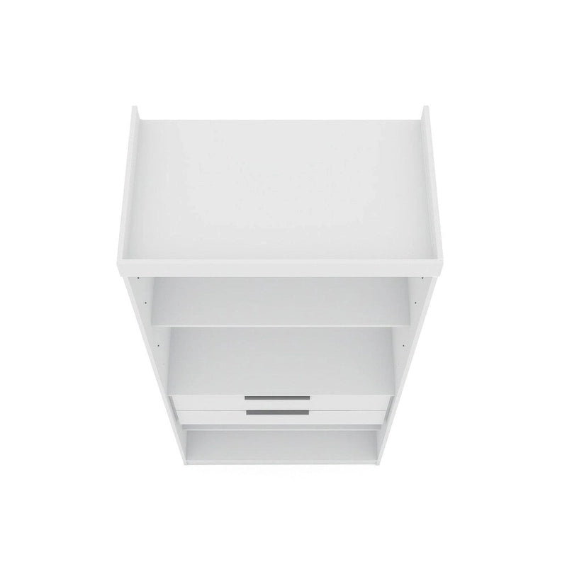 Armadio autoportante a 2 sezioni con 4 cassetti (2 persone) marrone/blu notte/bianco