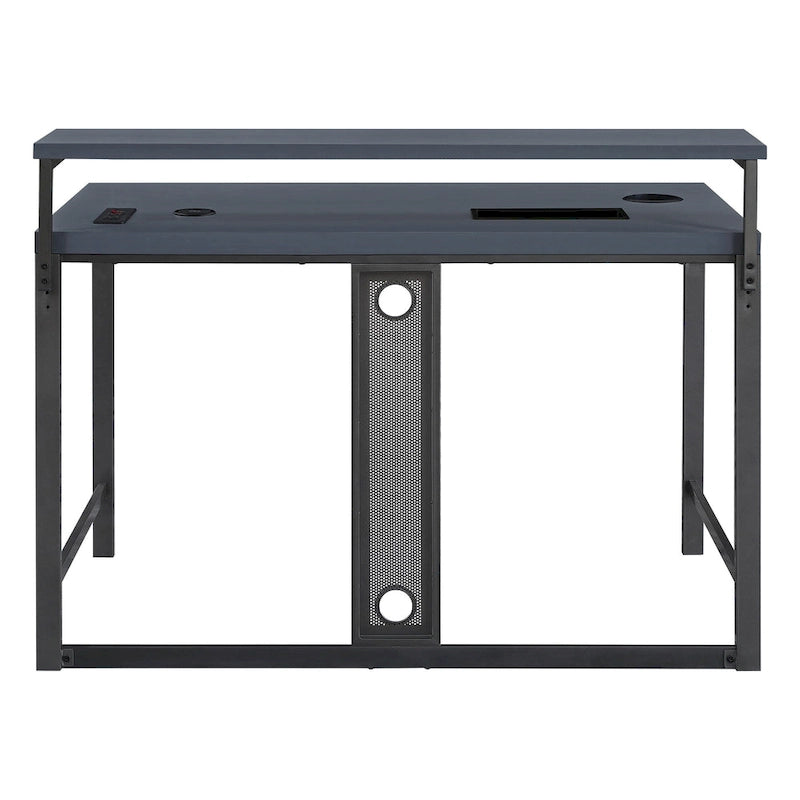 Scrivania da Gaming Nera, 122 cm, Monoutente, LED RGB