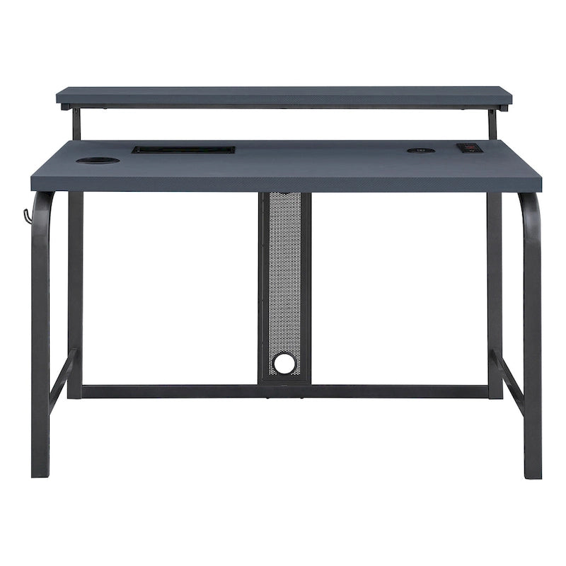 Scrivania da Gaming Nera, 122 cm, Monoutente, LED RGB