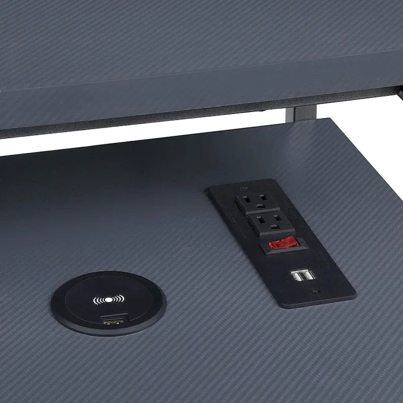 Scrivania da Gaming Nera, 122 cm, Monoutente, LED RGB