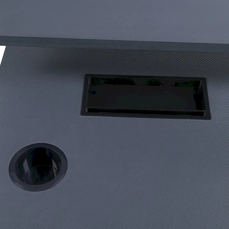Scrivania da Gaming Nera, 122 cm, Monoutente, LED RGB
