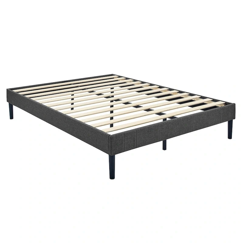 Telaio letto imbottito con bottoni trapuntati grigio, per 1-2 persone (Singolo/Piazza e Mezza/Matrimoniale/King)