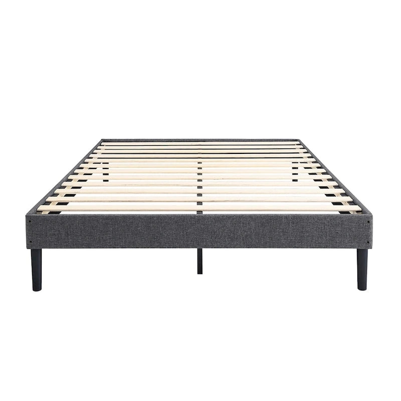Telaio letto imbottito con bottoni trapuntati grigio, per 1-2 persone (Singolo/Piazza e Mezza/Matrimoniale/King)