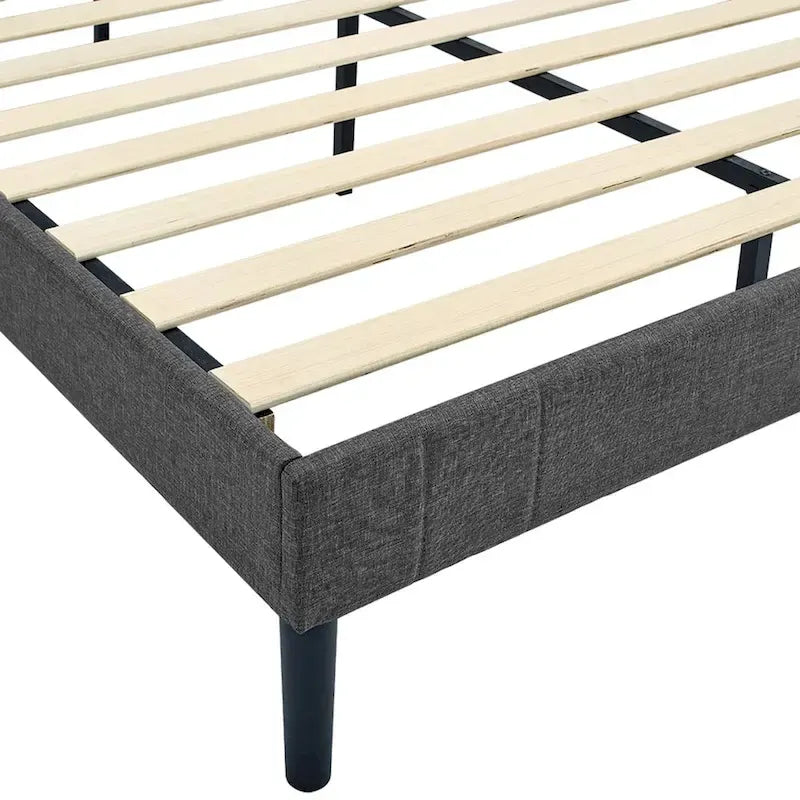 Telaio letto imbottito con bottoni trapuntati grigio, per 1-2 persone (Singolo/Piazza e Mezza/Matrimoniale/King)