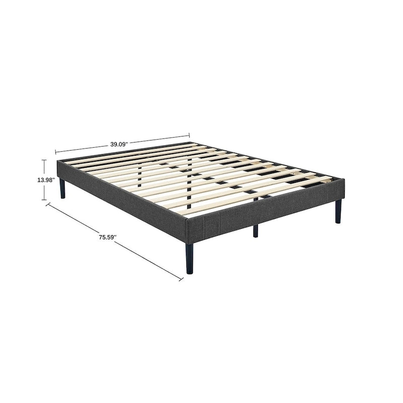 Telaio letto imbottito con bottoni trapuntati grigio, per 1-2 persone (Singolo/Piazza e Mezza/Matrimoniale/King)