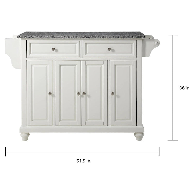 Isola cucina fissa con top in granito bianco – Stile tradizionale