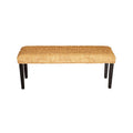 Panchina interna in giacinto d'acqua intrecciato marrone/grigio, gambe in legno di acacia, 2 posti