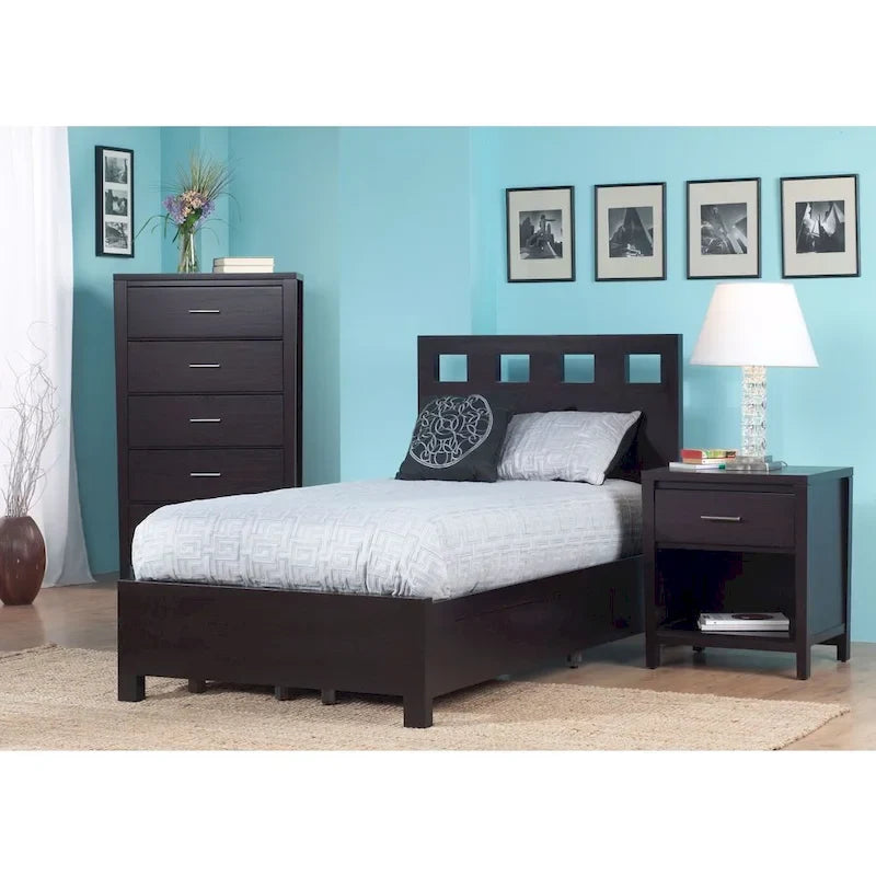 Letto contenitore marrone espresso – Struttura in legno, Singolo/Piazza e Mezza/Matrimoniale/King