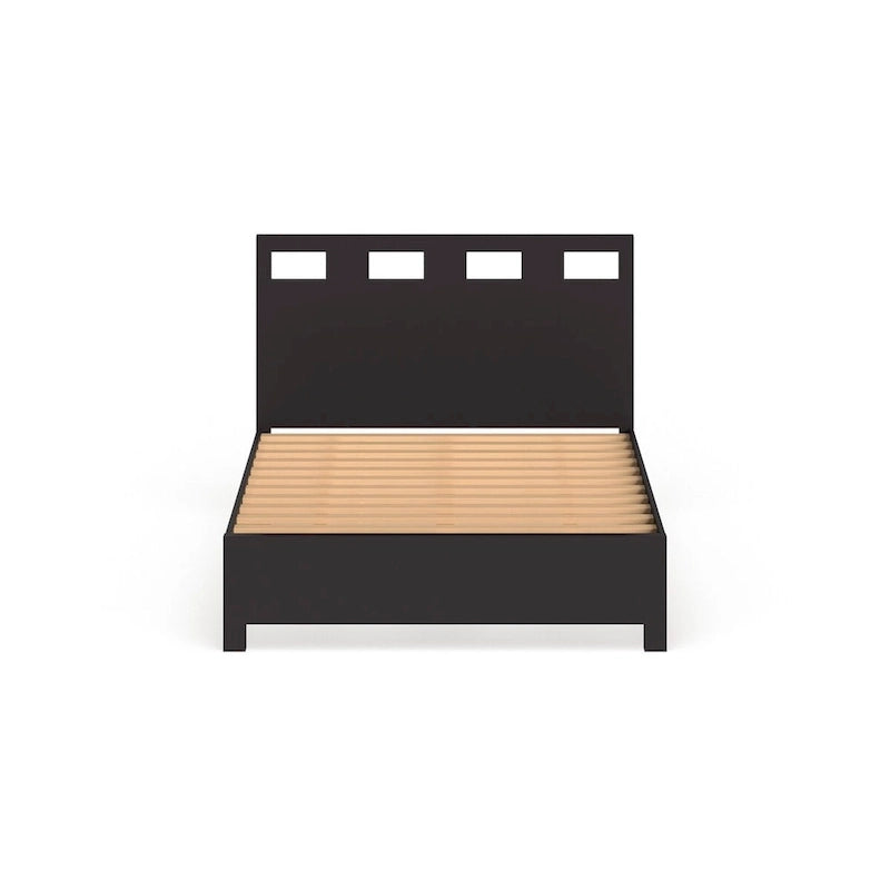 Letto contenitore marrone espresso – Struttura in legno, Singolo/Piazza e Mezza/Matrimoniale/King