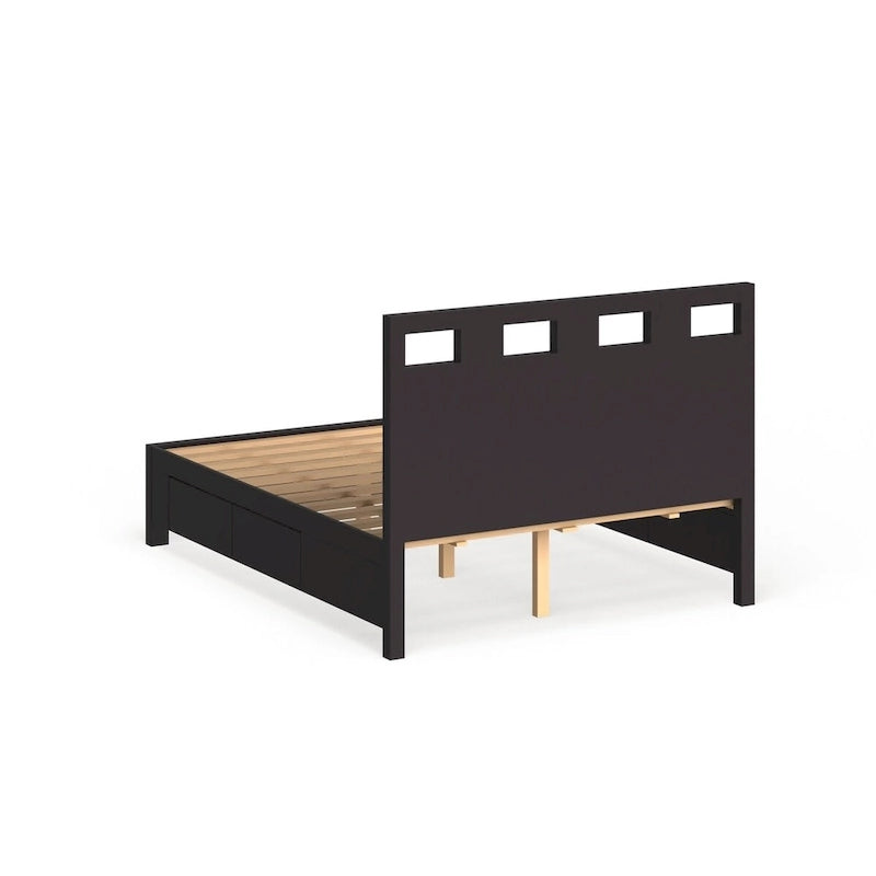 Letto contenitore marrone espresso – Struttura in legno, Singolo/Piazza e Mezza/Matrimoniale/King