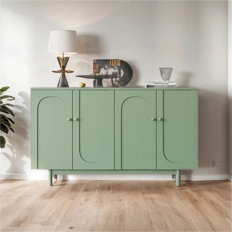 Mobiletto a 4 ante bianco/verde menta, stile minimalista, singolo