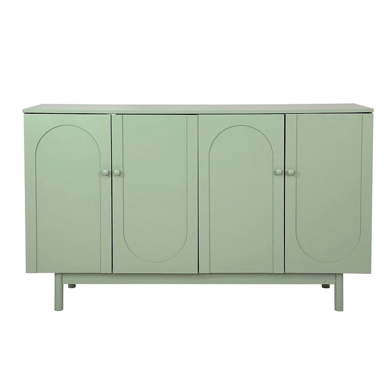 Mobiletto a 4 ante bianco/verde menta, stile minimalista, singolo