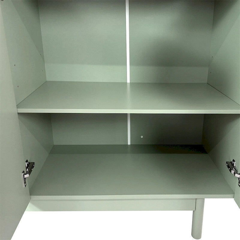 Mobiletto a 4 ante bianco/verde menta, stile minimalista, singolo