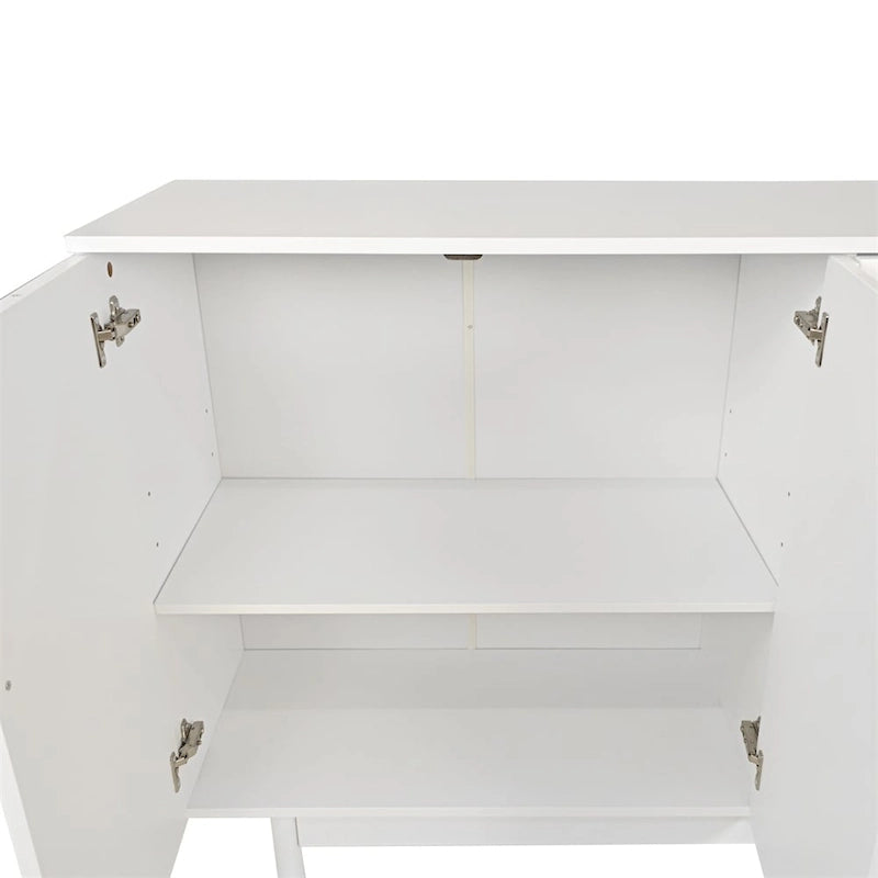 Mobiletto a 4 ante bianco/verde menta, stile minimalista, singolo