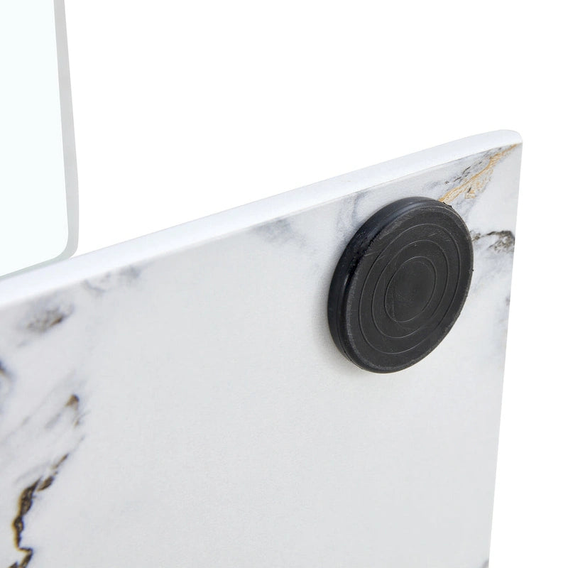 Consolle rettangolare in vetro noce/bianco/oro, stile moderno, 1 persona