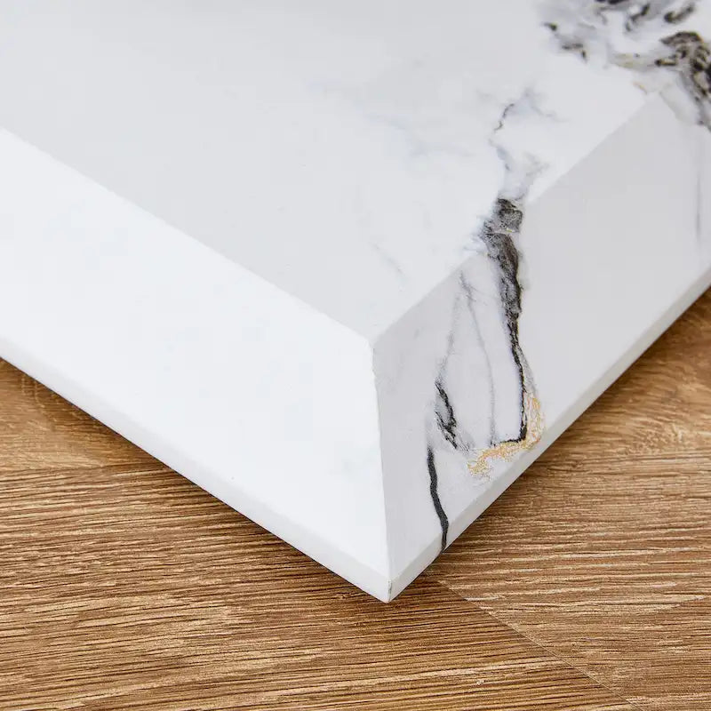 Consolle rettangolare in vetro noce/bianco/oro, stile moderno, 1 persona