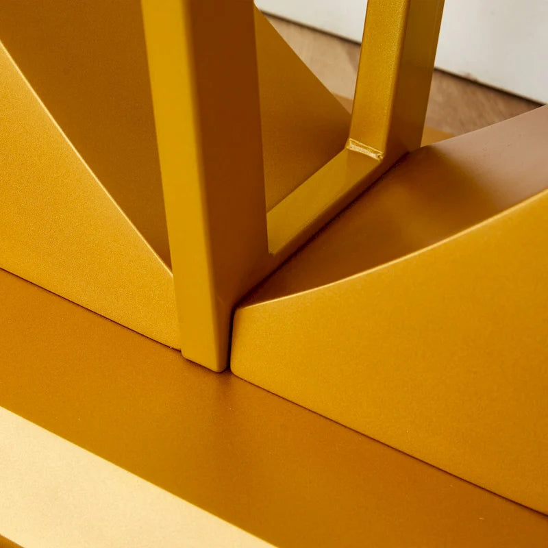Consolle rettangolare in vetro noce/bianco/oro, stile moderno, 1 persona
