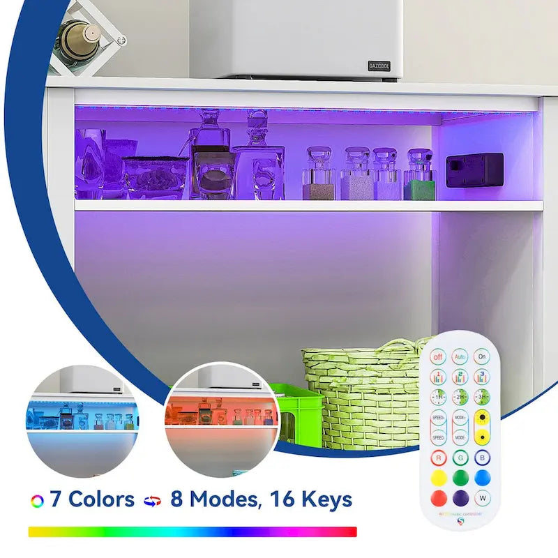 Mobile Acquario con Anta Scorrevole Stile Barn, Grigio/Bianco, 2 Ripiani, per 1-2 Vasche
