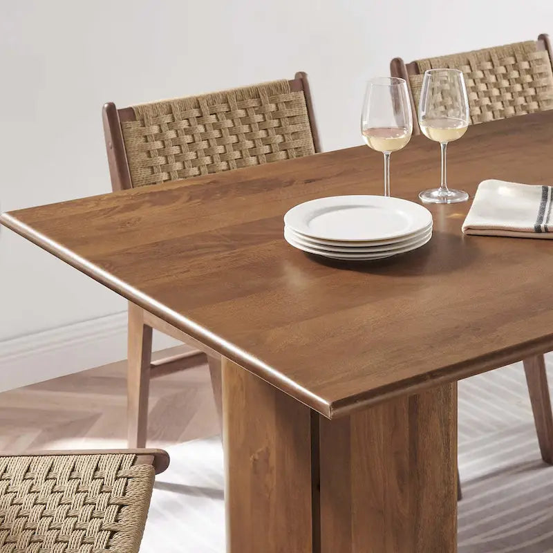 Tavolo da pranzo rettangolare in rovere/noce, 6-8 posti