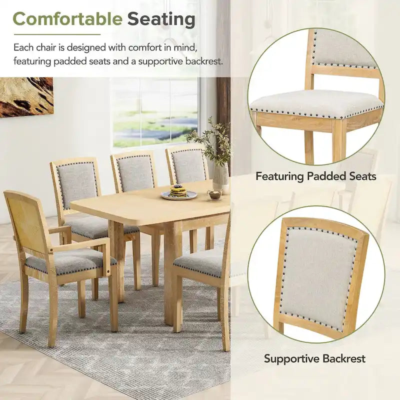 Set tavolo da pranzo allungabile per 8 persone nero+grigio / naturale+grigio