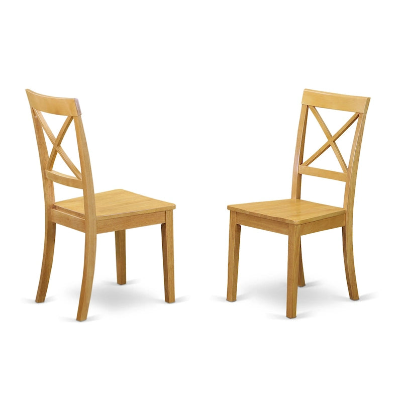 Set da pranzo in mogano da 7 pezzi, sedie con schienale a X, 6 posti