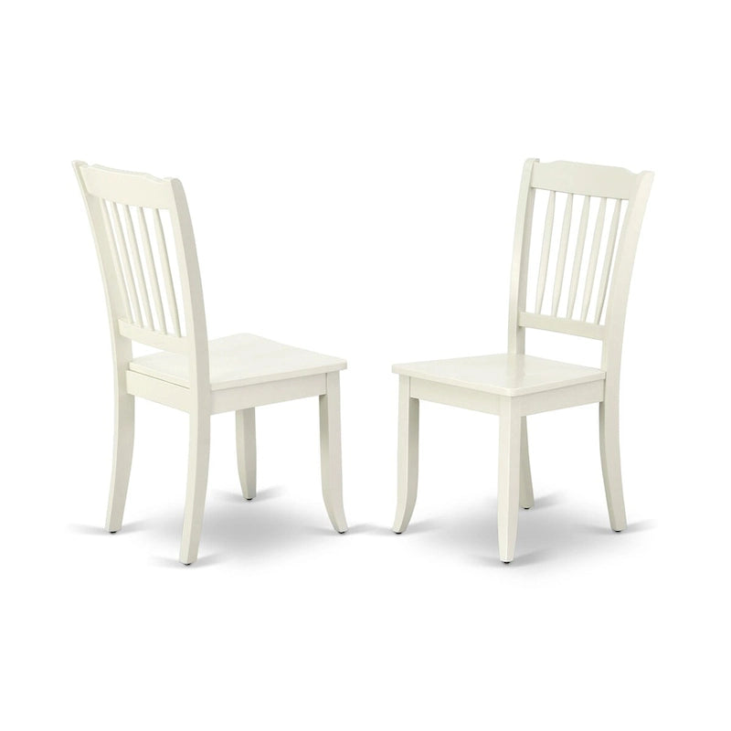 Set tavolo da pranzo rotondo, bianco lino, legno di gomma – 3 o 5 pezzi