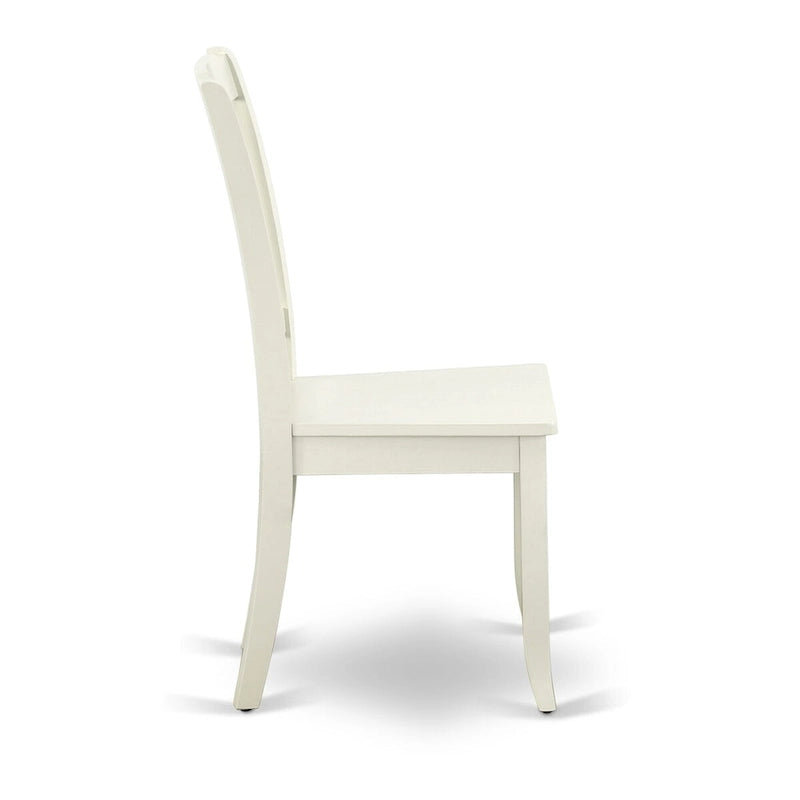 Set tavolo da pranzo rotondo, bianco lino, legno di gomma – 3 o 5 pezzi