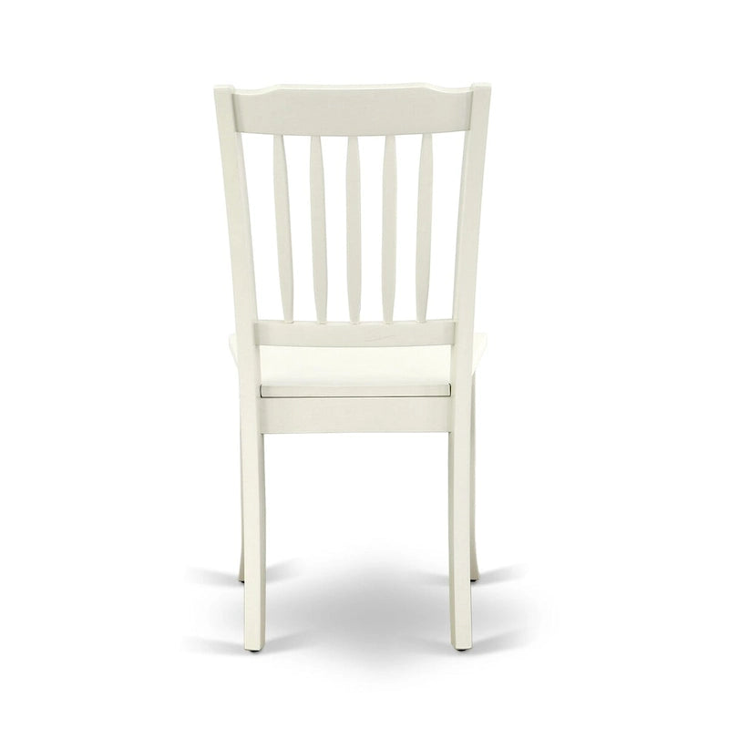 Set tavolo da pranzo rotondo, bianco lino, legno di gomma – 3 o 5 pezzi