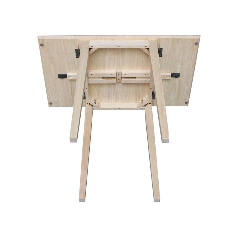 Tavolo da Pranzo con Ante a Ribalta, Stile Shaker, 2 Posti – Non Finito / Moka Ricco / Espresso / Bianco / Bianco Naturale / Guscio di Noce Pecan