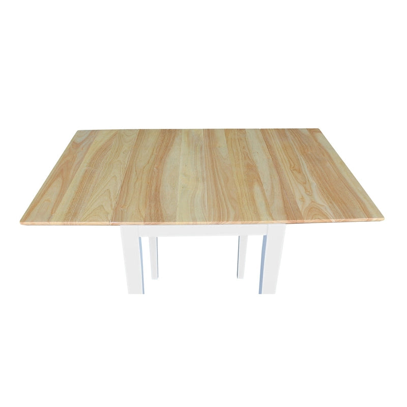Tavolo da Pranzo con Ante a Ribalta, Stile Shaker, 2 Posti – Non Finito / Moka Ricco / Espresso / Bianco / Bianco Naturale / Guscio di Noce Pecan