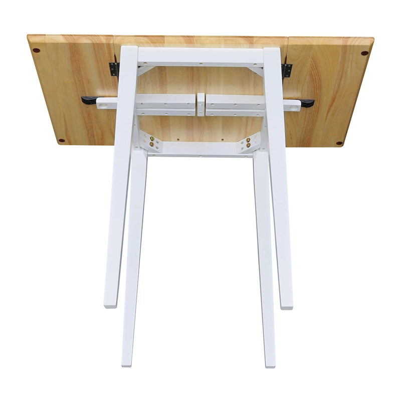 Tavolo da Pranzo con Ante a Ribalta, Stile Shaker, 2 Posti – Non Finito / Moka Ricco / Espresso / Bianco / Bianco Naturale / Guscio di Noce Pecan